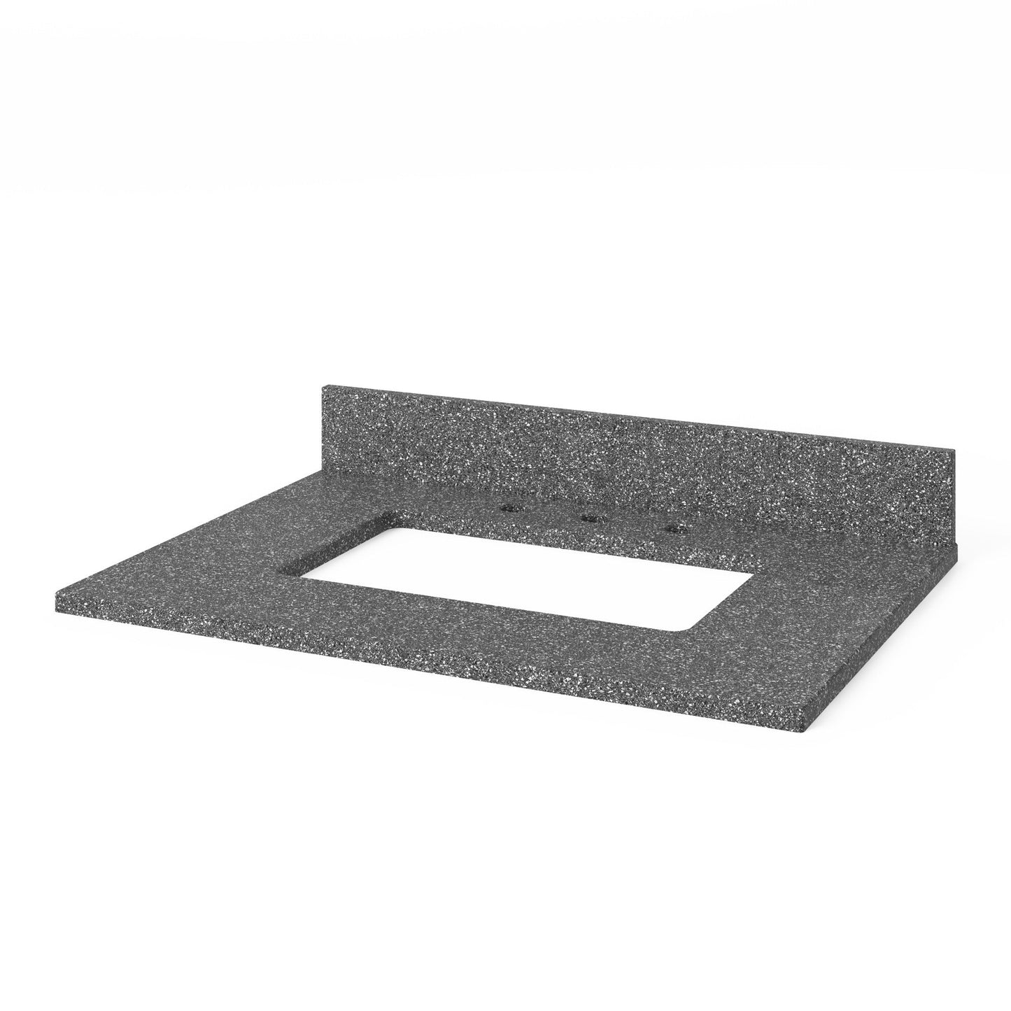 Hardware Resources Jeffrey Alexander Wavecrest 30" Weathered Grey Freestanding Vanity With Boulder Cultured Marble Vanity Top, Backsplash and Rectangle Undermount Sink