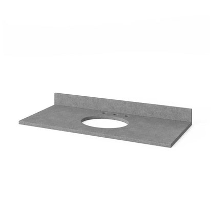 Hardware Resources Jeffrey Alexander Wavecrest 48" Hale Blue Freestanding Vanity With Steel Gray Cultured Marble Vanity Top, Backsplash and Oval Undermount Sink