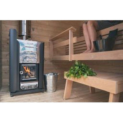 Harvia 59" Stainless Steel Sauna Wood Stove Chimney Kit With Rain Cap