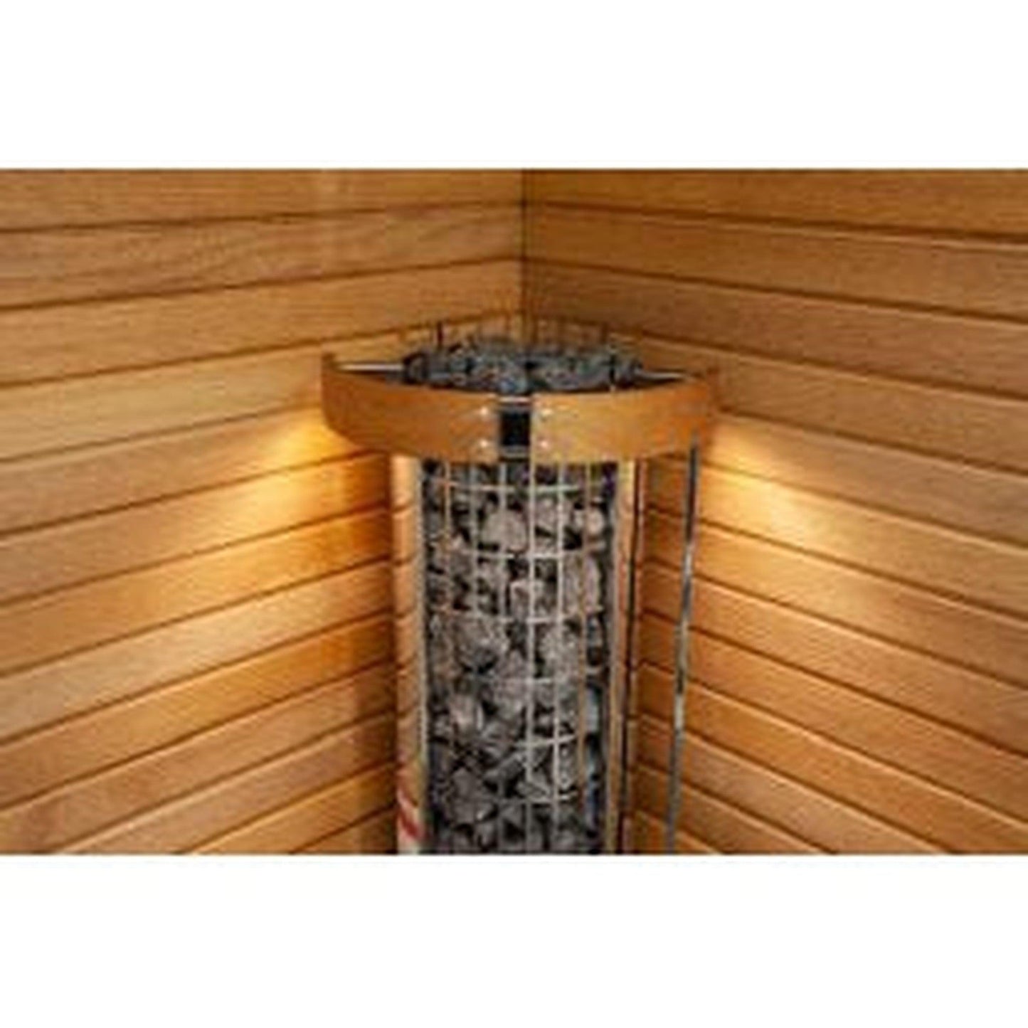 Harvia Cilindro Half Series 9 kW 240V 1PH Freestanding Stainless Steel Electric Sauna Heater With Built-In Timer and Temperature Control