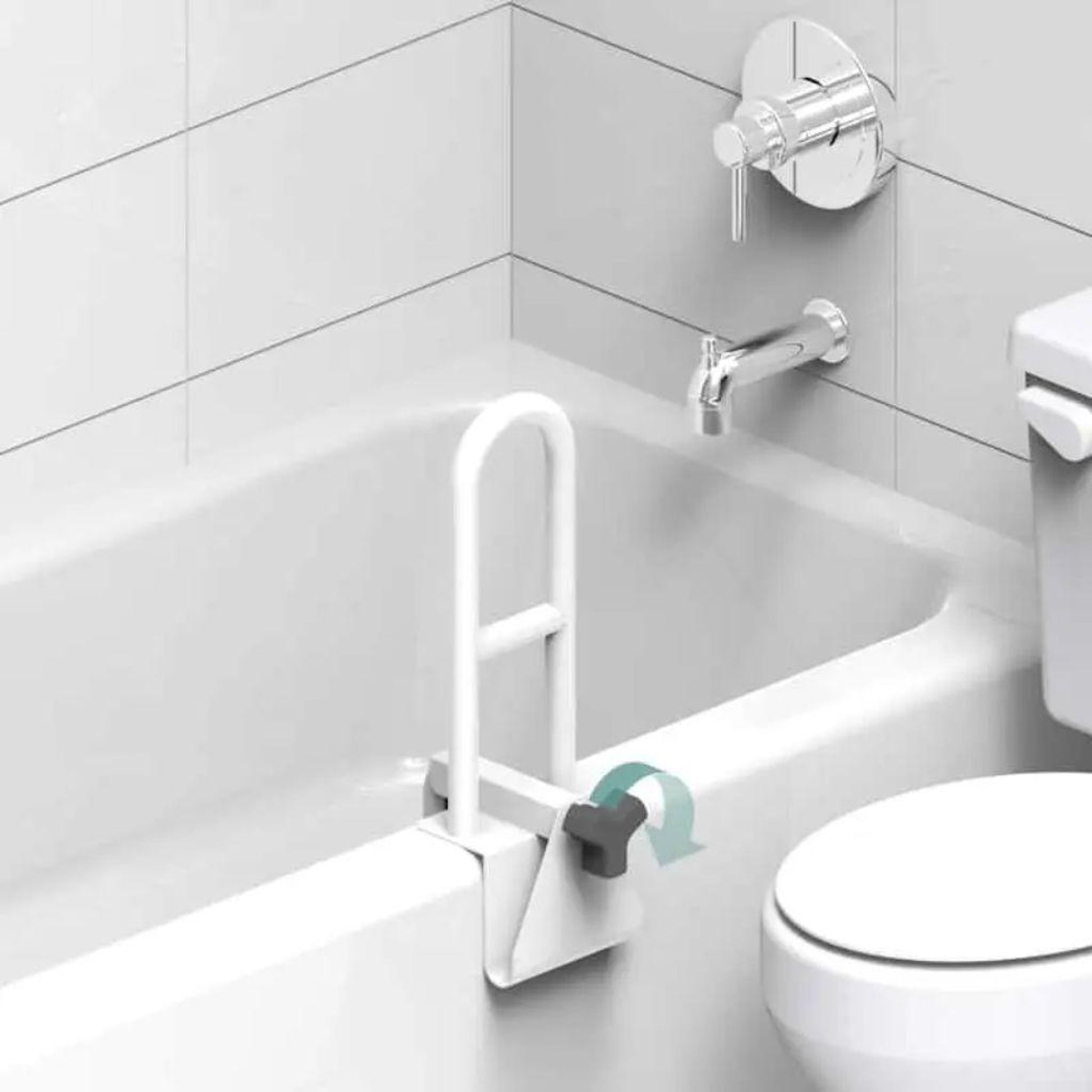 HealthCraft Easy Mount White Tub Clamp Rail – US Bath Store