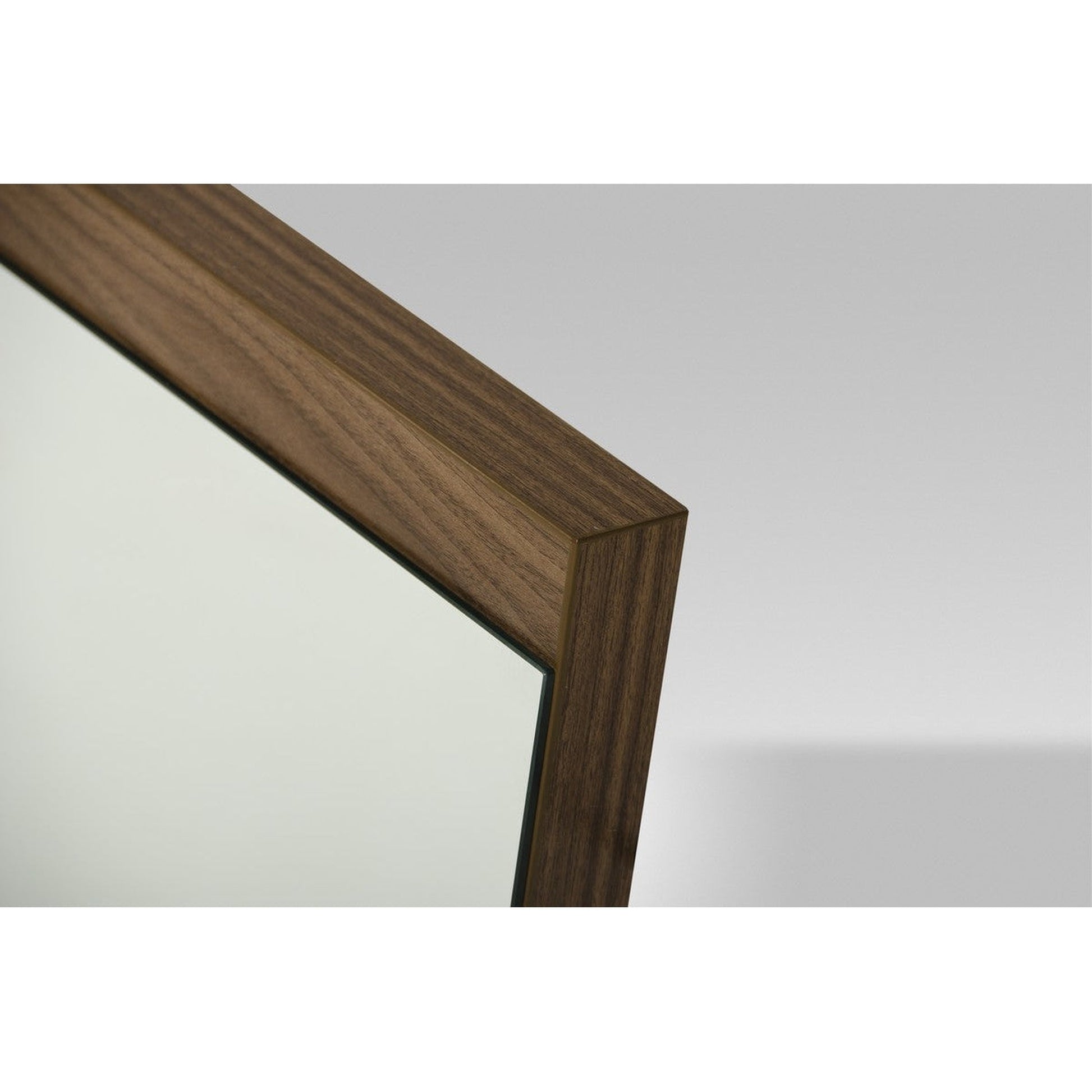 HomeRoots 24" Walnut Veneer And Glass Mirror In Brown Finish