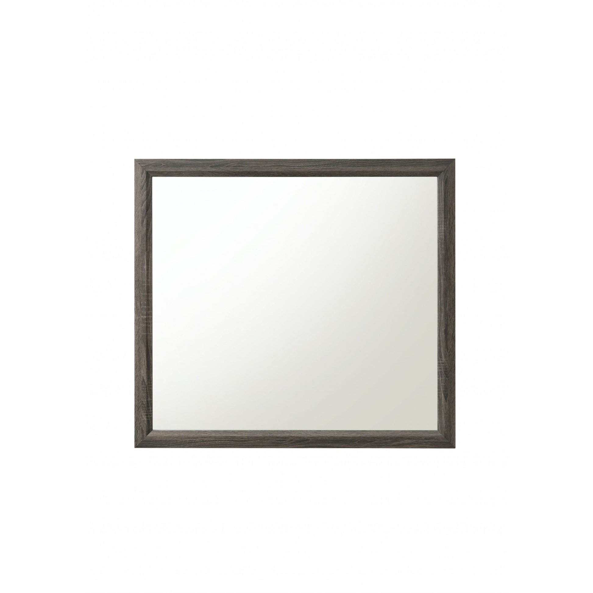 HomeRoots 35" Rectangle Wall Mounted Accent Mirror With Frame In Gray Finish