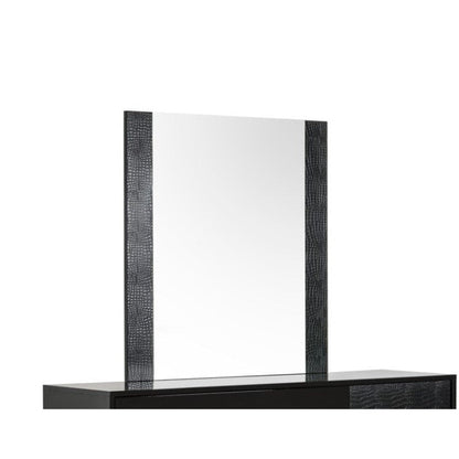 HomeRoots 41" MDF And Glass Mirror In Black