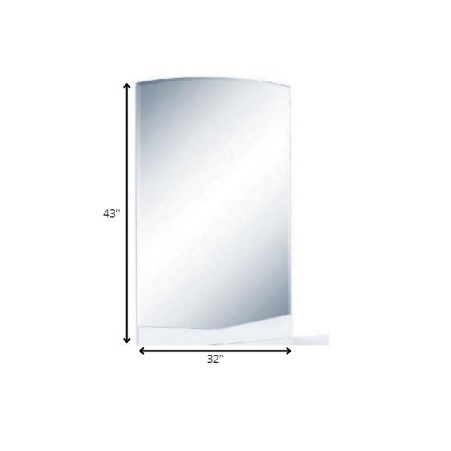 HomeRoots 43" Exquisite High Gloss Mirror In White Finish