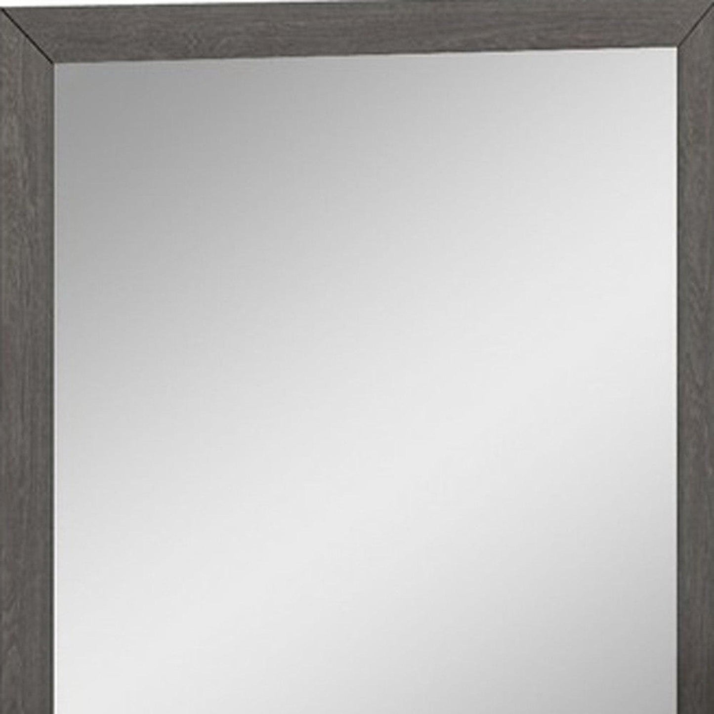 HomeRoots 43" Refined High Gloss Mirror In Grey Finish