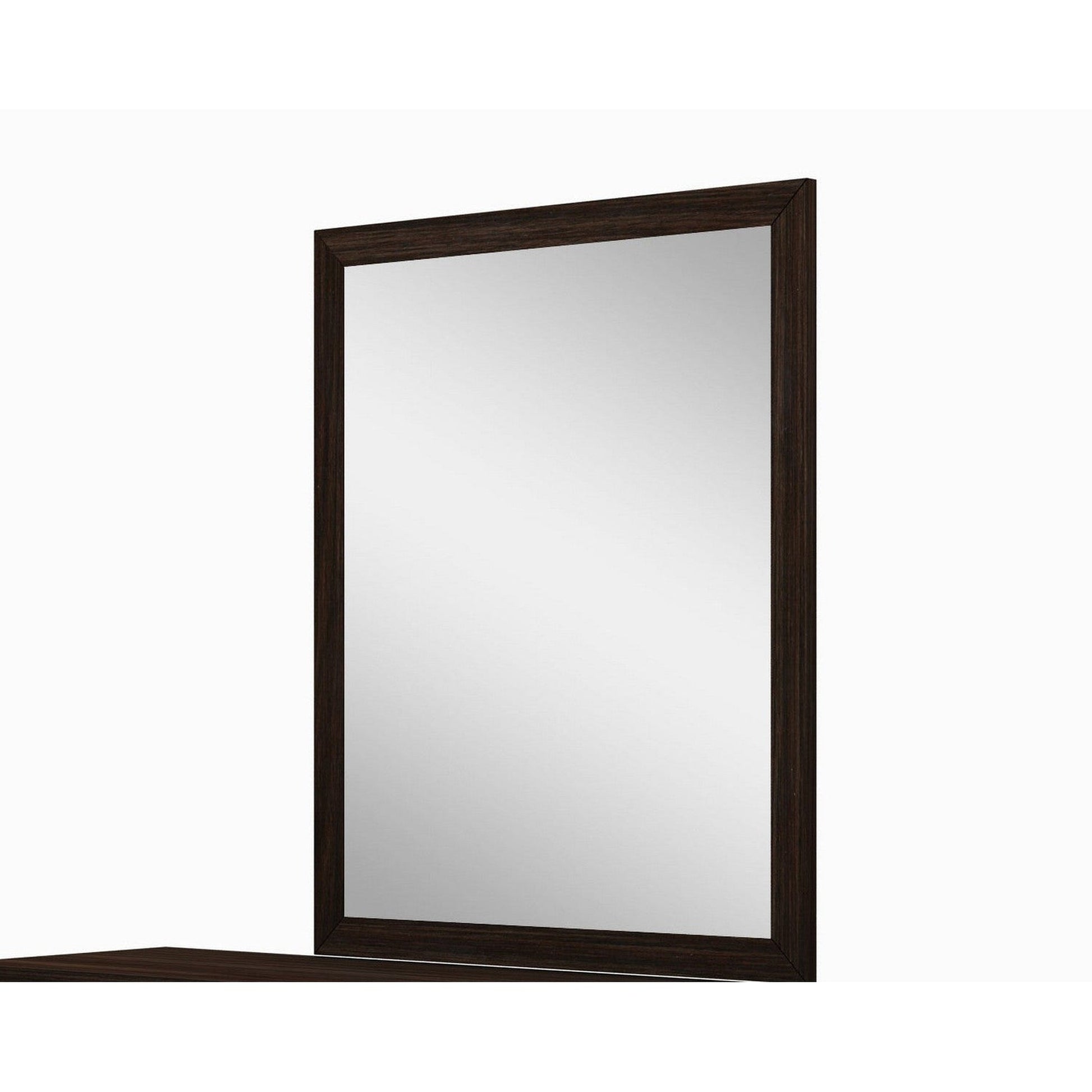 HomeRoots 43" Refined High Gloss Mirror In Wenge Finish