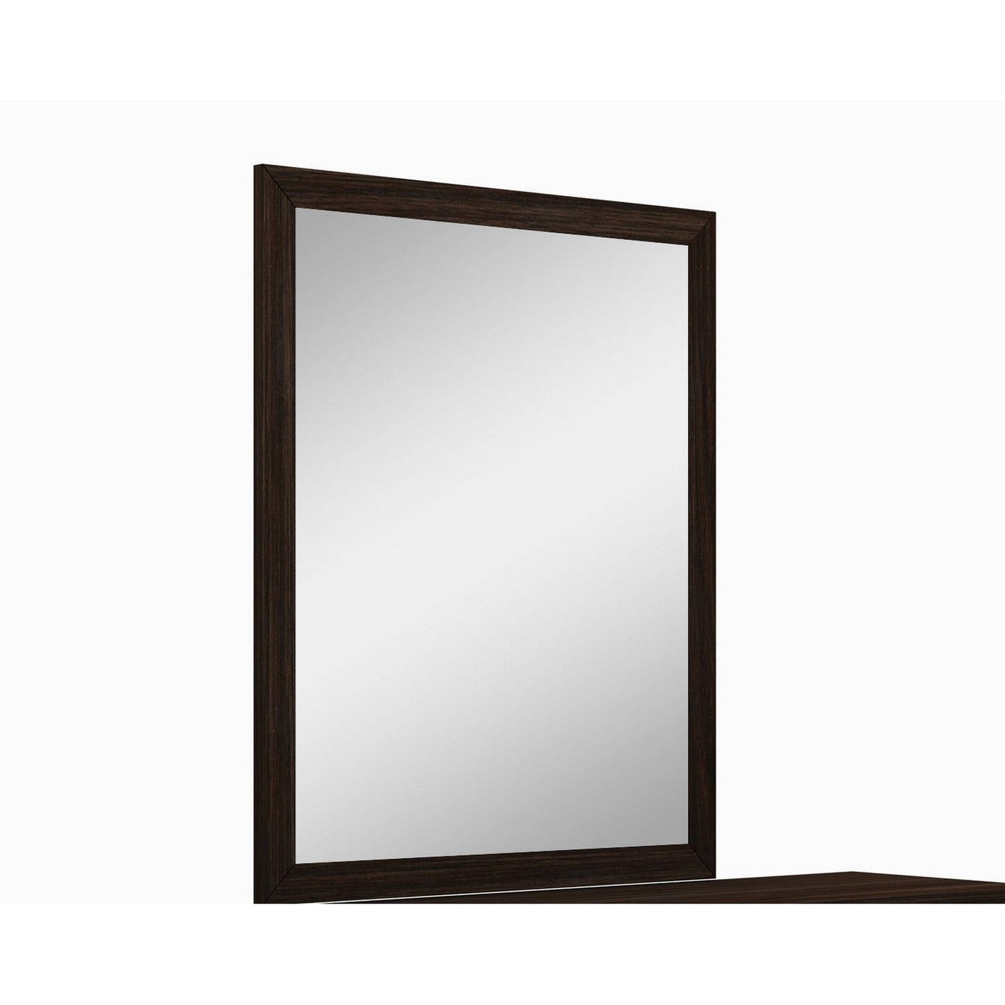 HomeRoots 43" Refined High Gloss Mirror In Wenge Finish