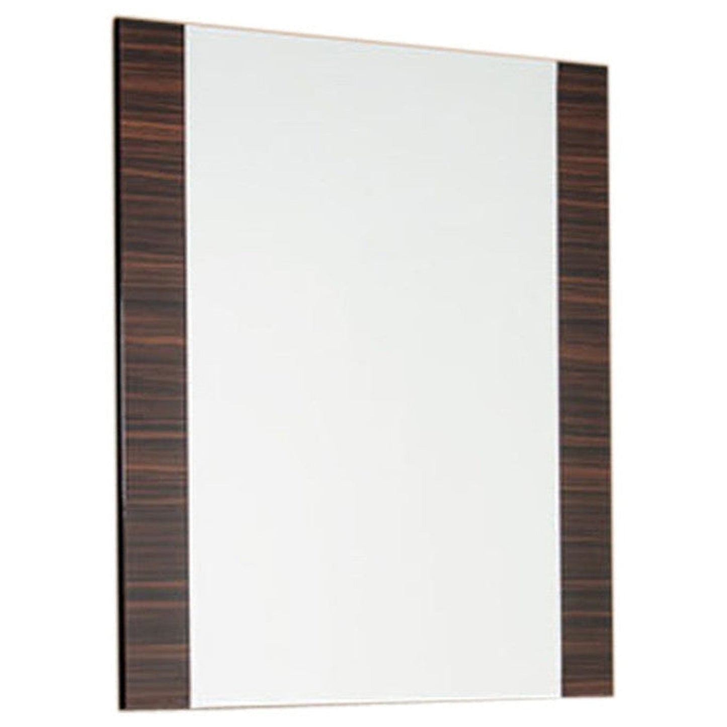 HomeRoots 45" MDF Glass And Veneer Mirror In Ebony