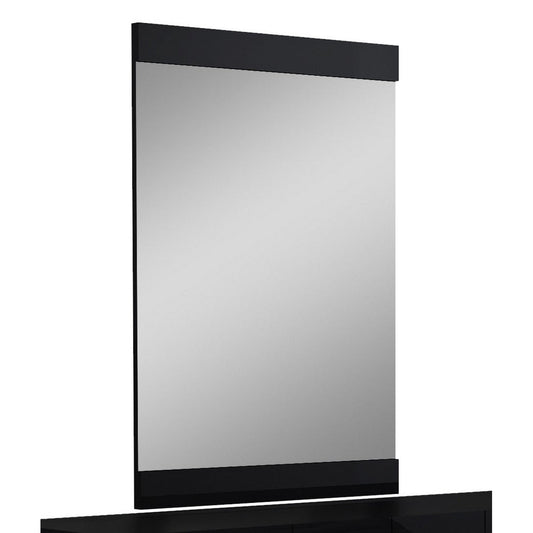 HomeRoots 45" Superb High Gloss Mirror In Black Finish