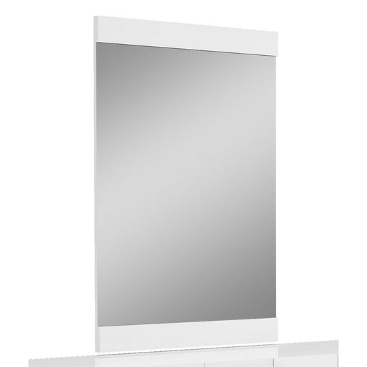 HomeRoots 45" Superb High Gloss Mirror In White Finish
