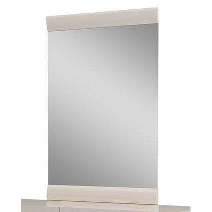 HomeRoots 47" Refined High Gloss Mirror In Beige Finish