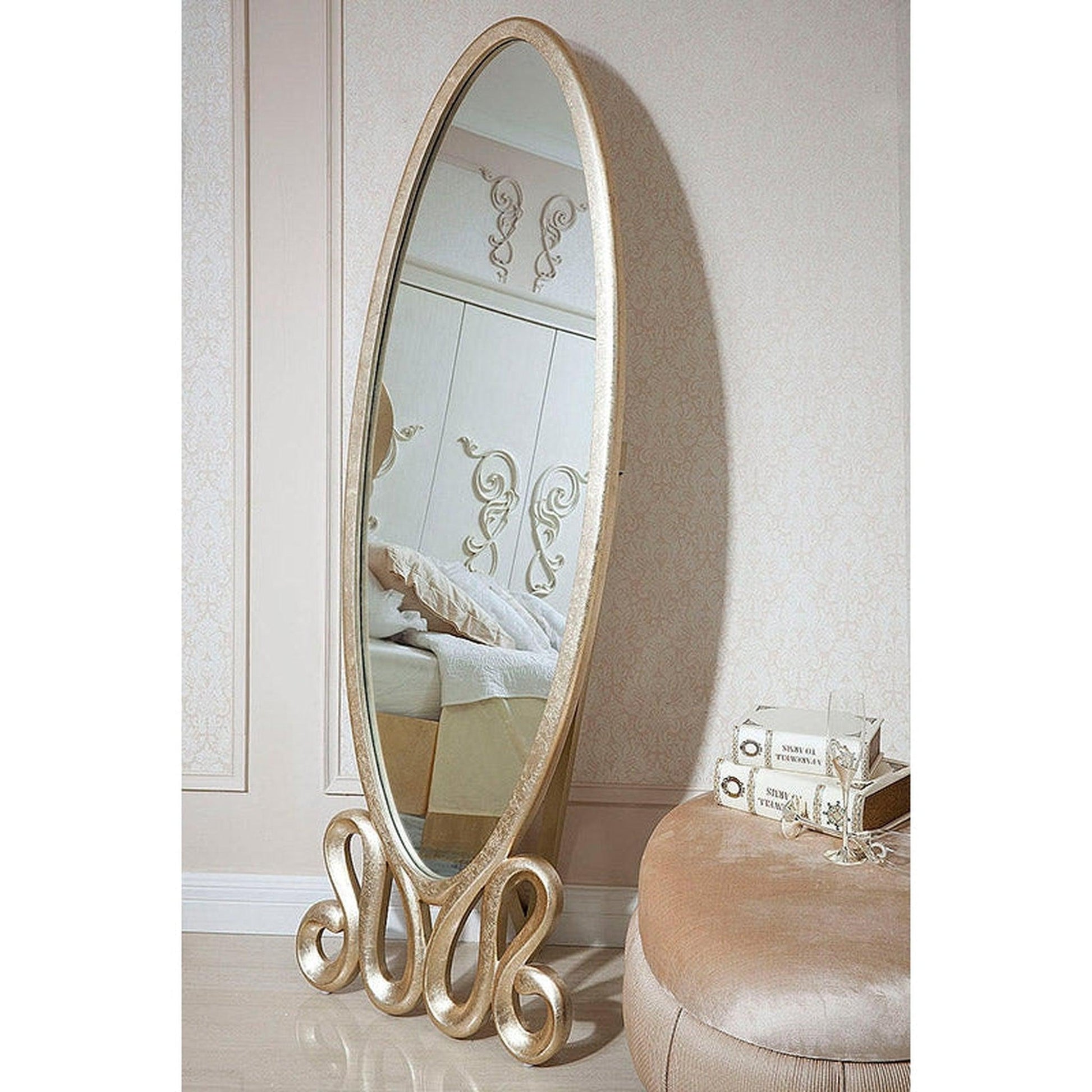HomeRoots 71" Transitional Mirror In Gold Finish