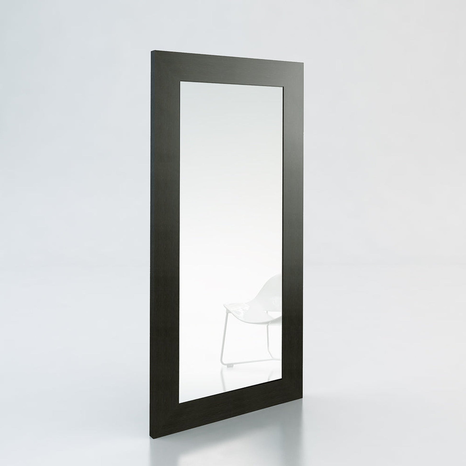 HomeRoots 79" Wenge MDF Veneer And Glass Mirror In Black