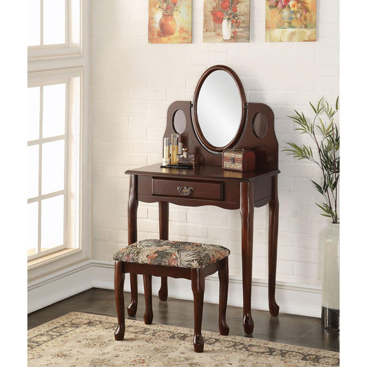 HomeRoots Aldine Vanity Set In Espresso Finish