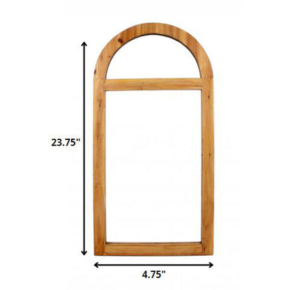 HomeRoots Brown Rustic Dressing Mirror With Minimalist Window Frame