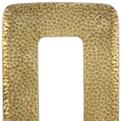 HomeRoots Coastal Style Cobbly Cosmetic Mirror In Gold Finish