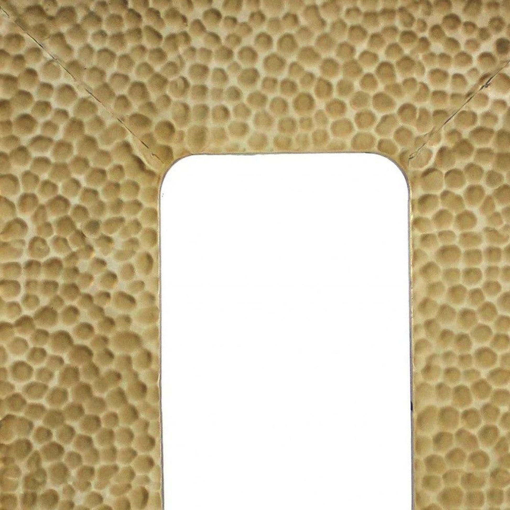 HomeRoots Coastal Style Cobbly Cosmetic Mirror In Gold Finish
