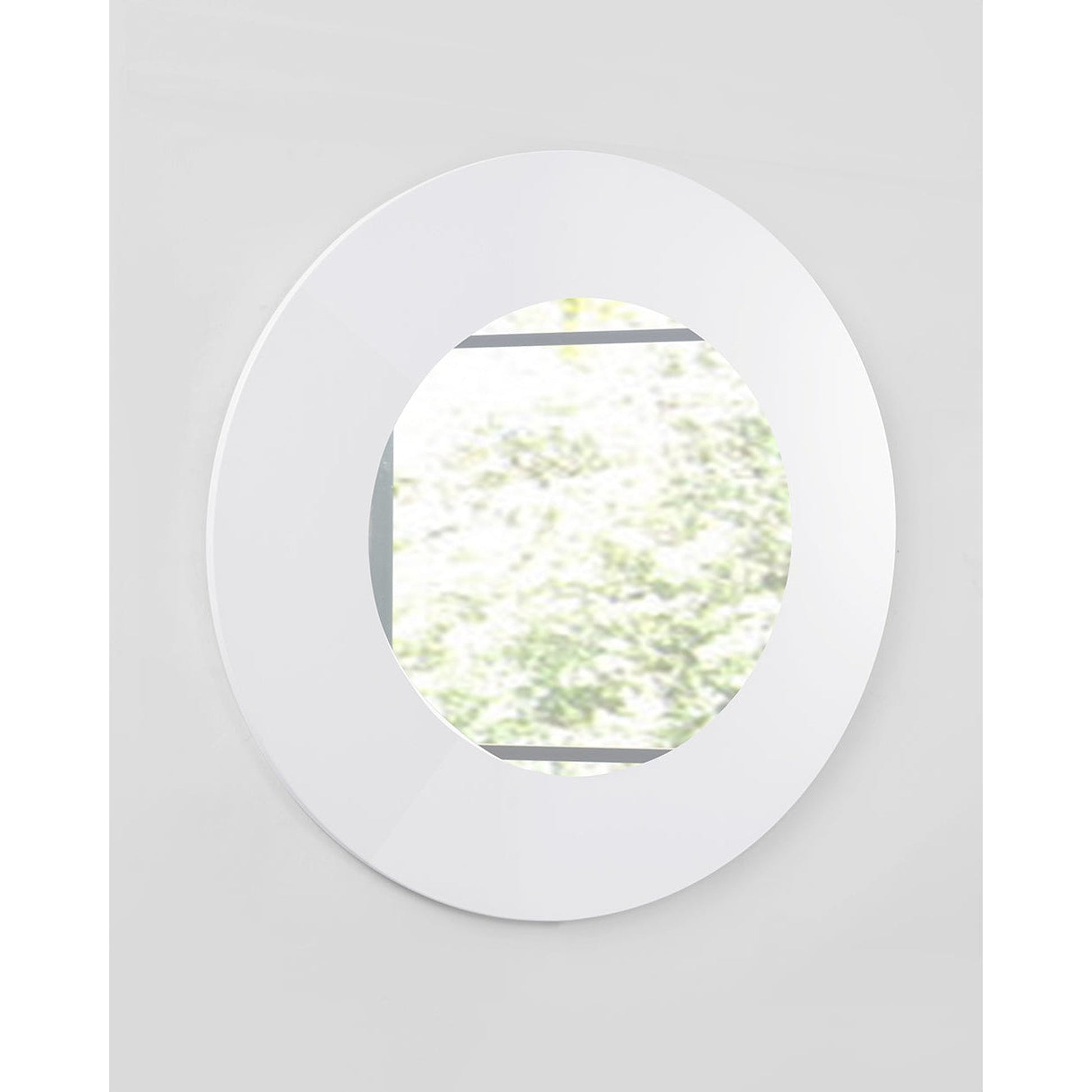 HomeRoots Contemporary Mirror In High Gloss White Lacquer