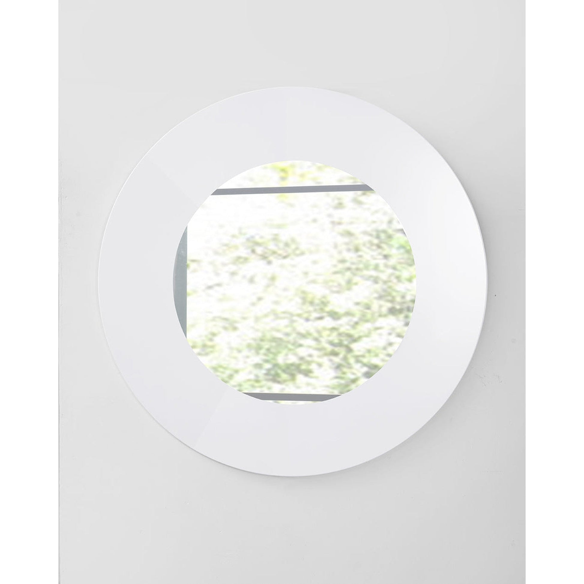 HomeRoots Contemporary Mirror In High Gloss White Lacquer