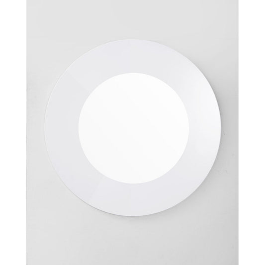 HomeRoots Contemporary Mirror In High Gloss White Lacquer