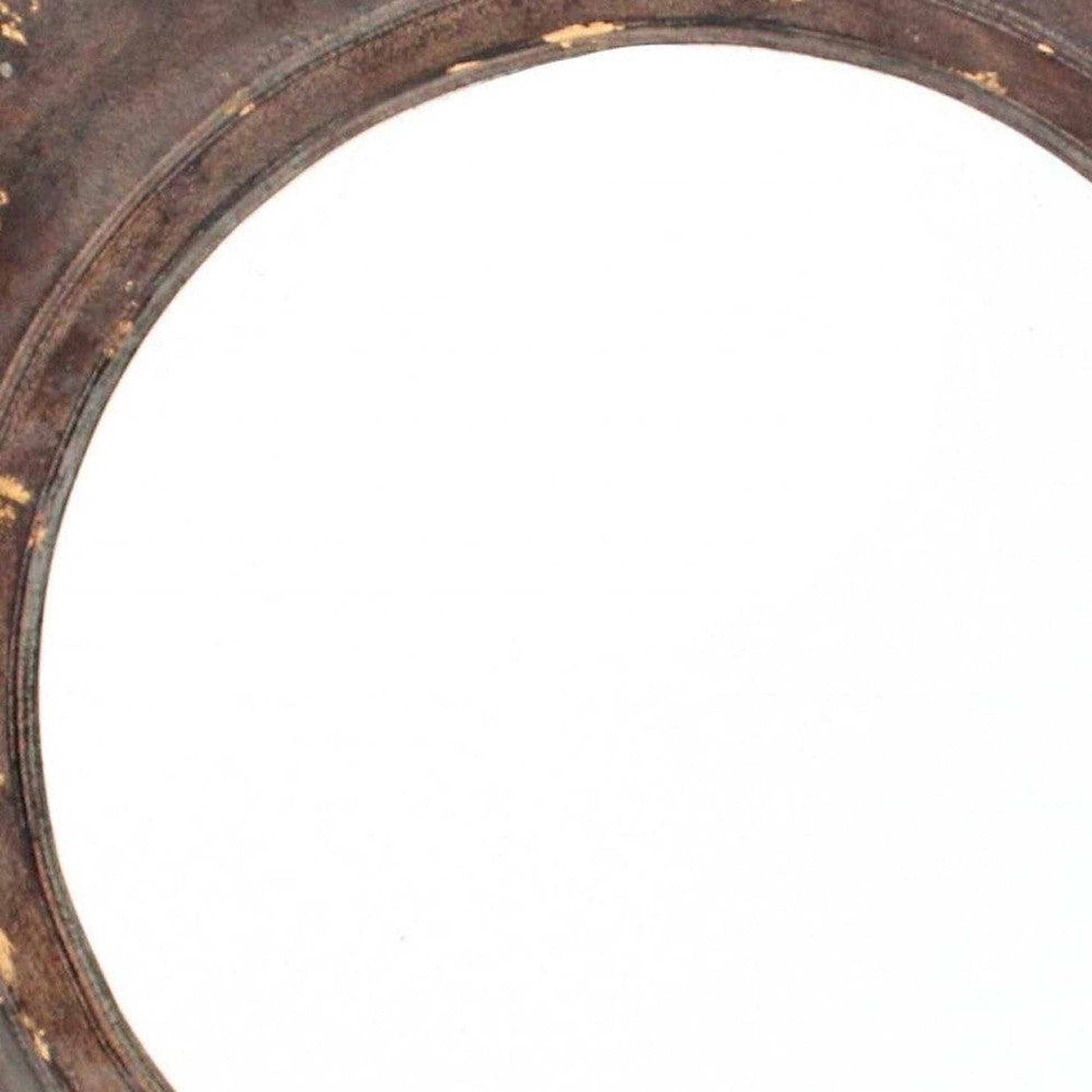 HomeRoots Cosmetic Mirror With Vintage Round Hexagon Frame In Bronze Finish