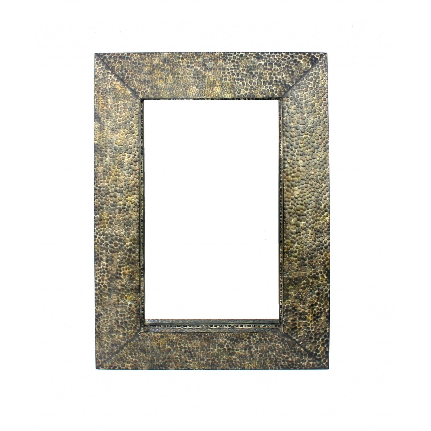 HomeRoots Dressing Mirror With Gravel-Like Mosaic Frame In Bronze Finish