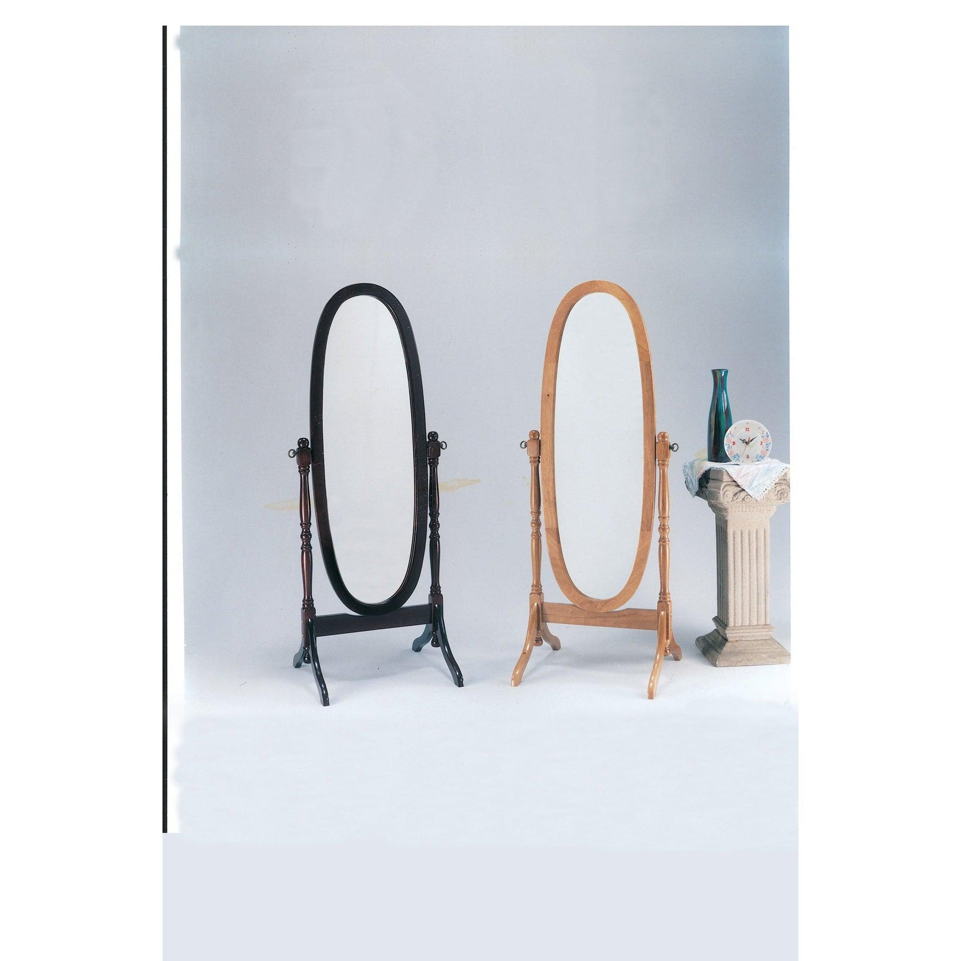 HomeRoots Fynn Cheval Mirror In Cherry Finish