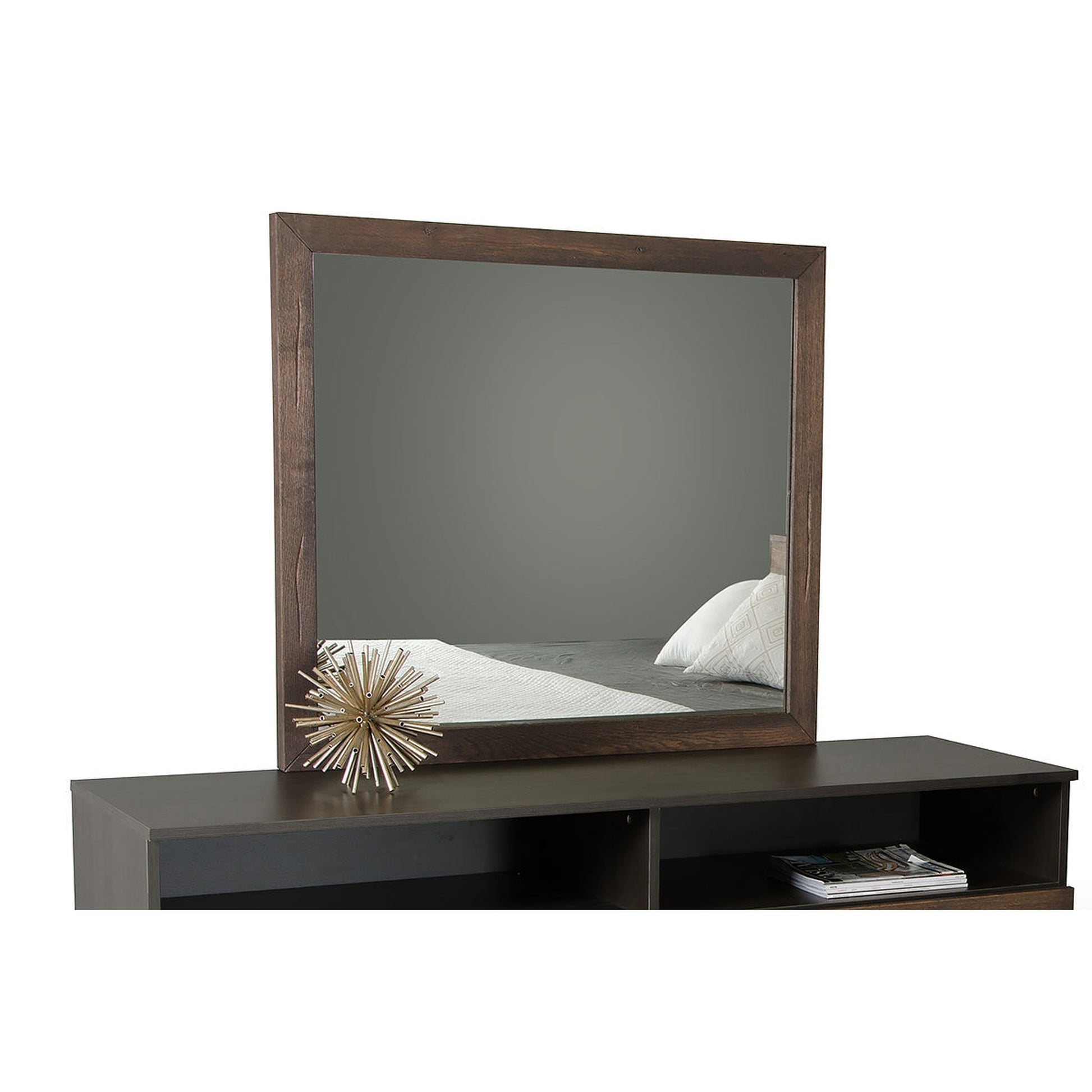 HomeRoots Modern Dark Aged Oak Mirror