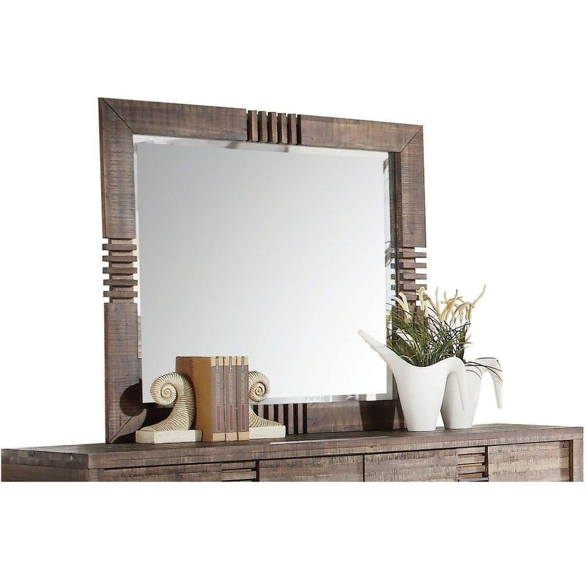 HomeRoots Reclaimed Oak Finish Rectangular Mirror