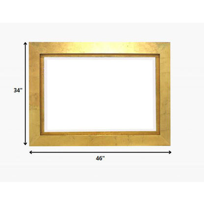 HomeRoots Rectangular Cosmetic Mirror In Gold Finish