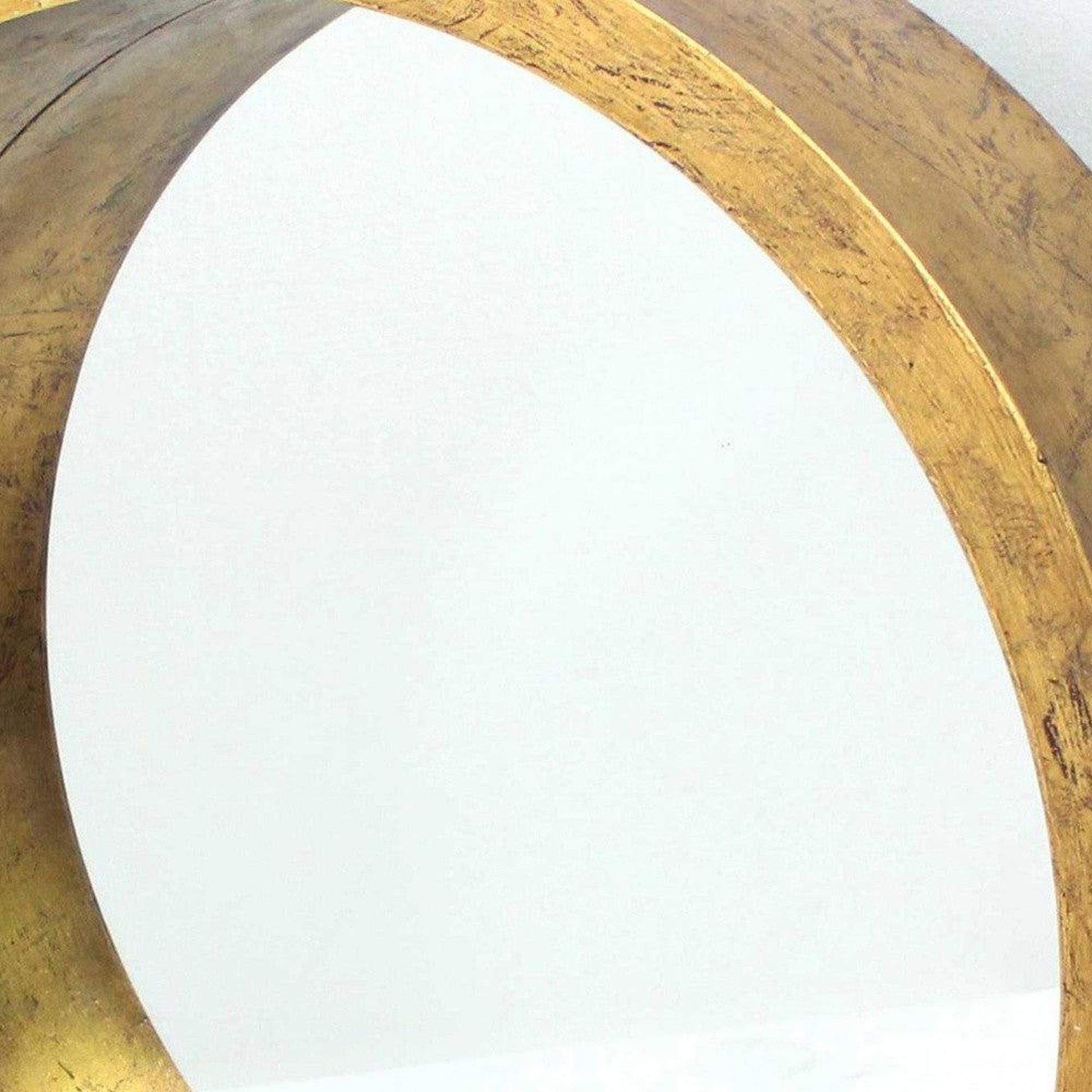 HomeRoots Round Tray Shaped Cosmetic Mirror In Gold