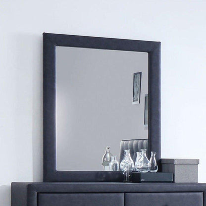 HomeRoots Upholstered Accent Vanity Mirror In 2-Tone Gray Finish