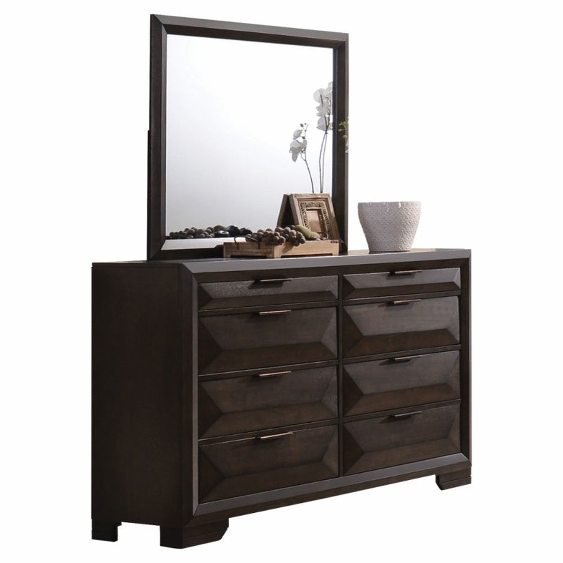 HomeRoots Wooden Rectangular Beveled Edge Mirror In Rich Espresso Finish