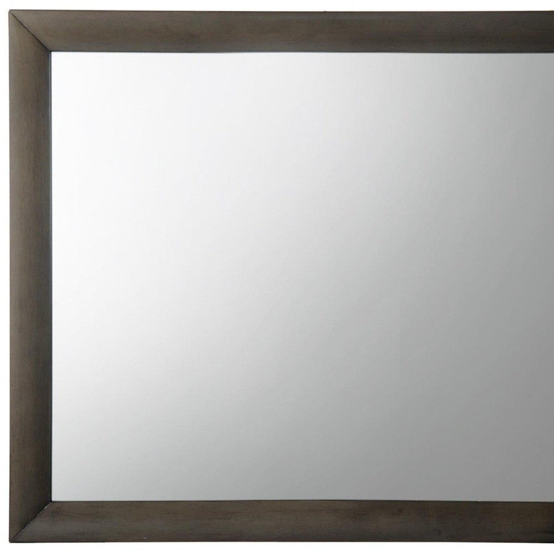 HomeRoots Wooden Rectangular Mirror In Gray Oak Finish