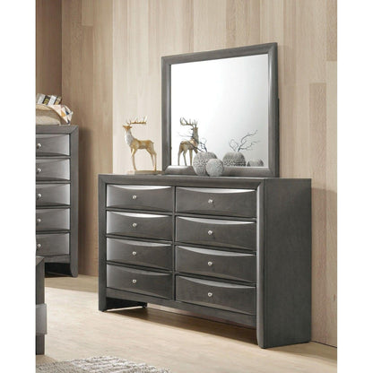 HomeRoots Wooden Rectangular Mirror In Gray Oak Finish