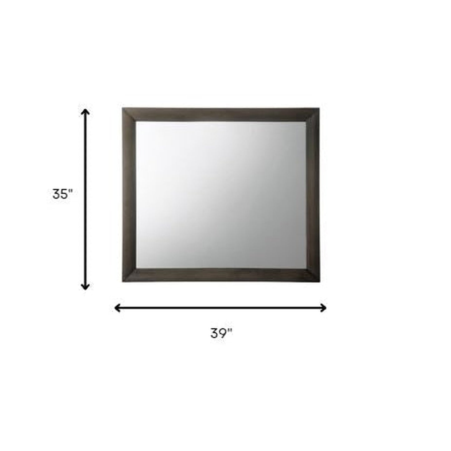 HomeRoots Wooden Rectangular Mirror In Gray Oak Finish