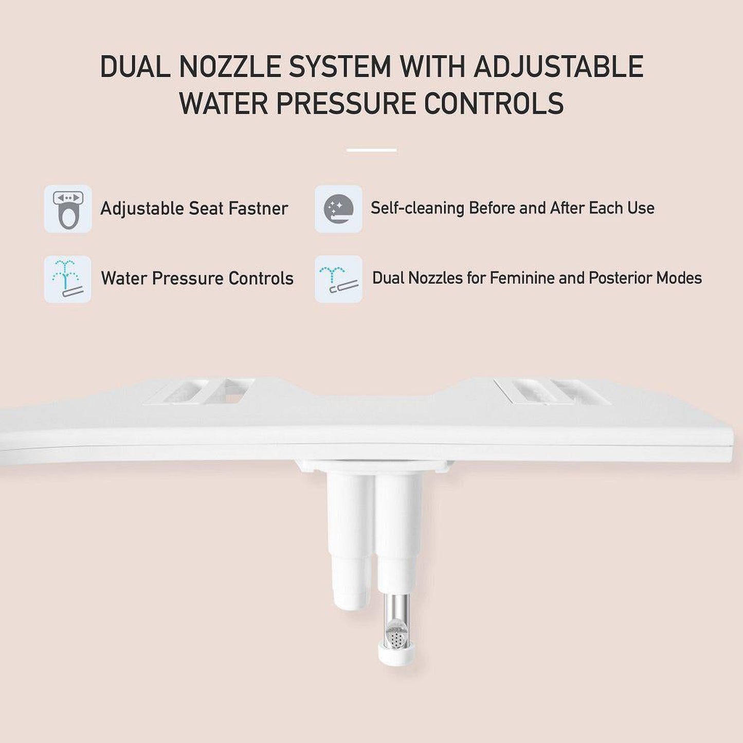 Hulife HLB-200 Non-Electric Dual Nozzle Bidet Toilet Attachment