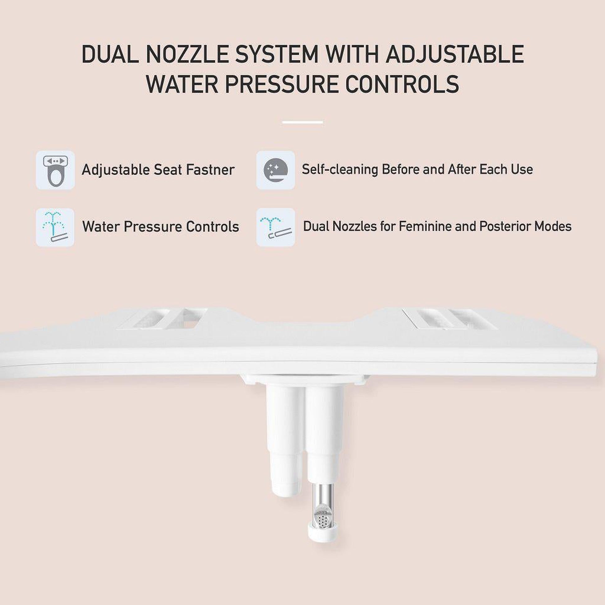 Hulife HLB-200 Non-Electric Dual Nozzle Bidet Toilet Attachment