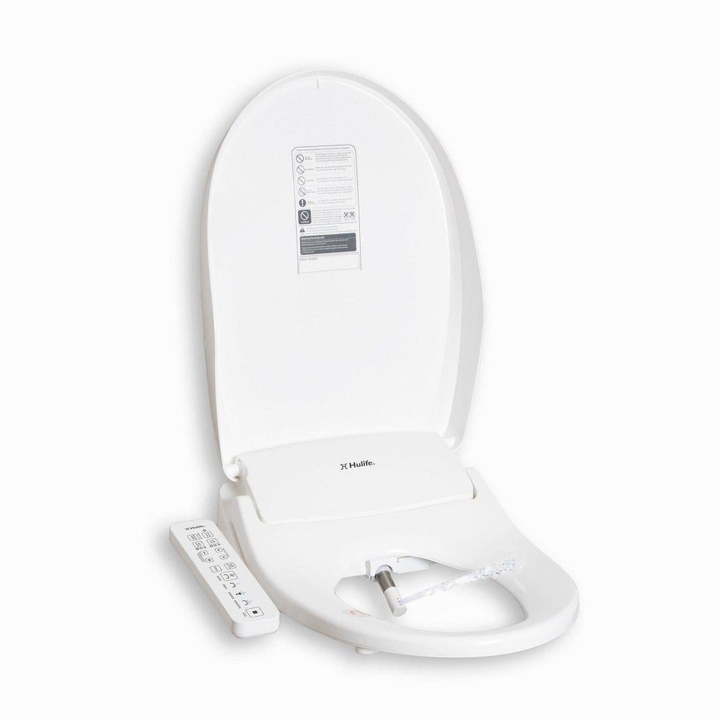 Hulife HLB-3000EC 21" Elongated White Electric Bidet Toilet Seat With Side Touch Control Panel