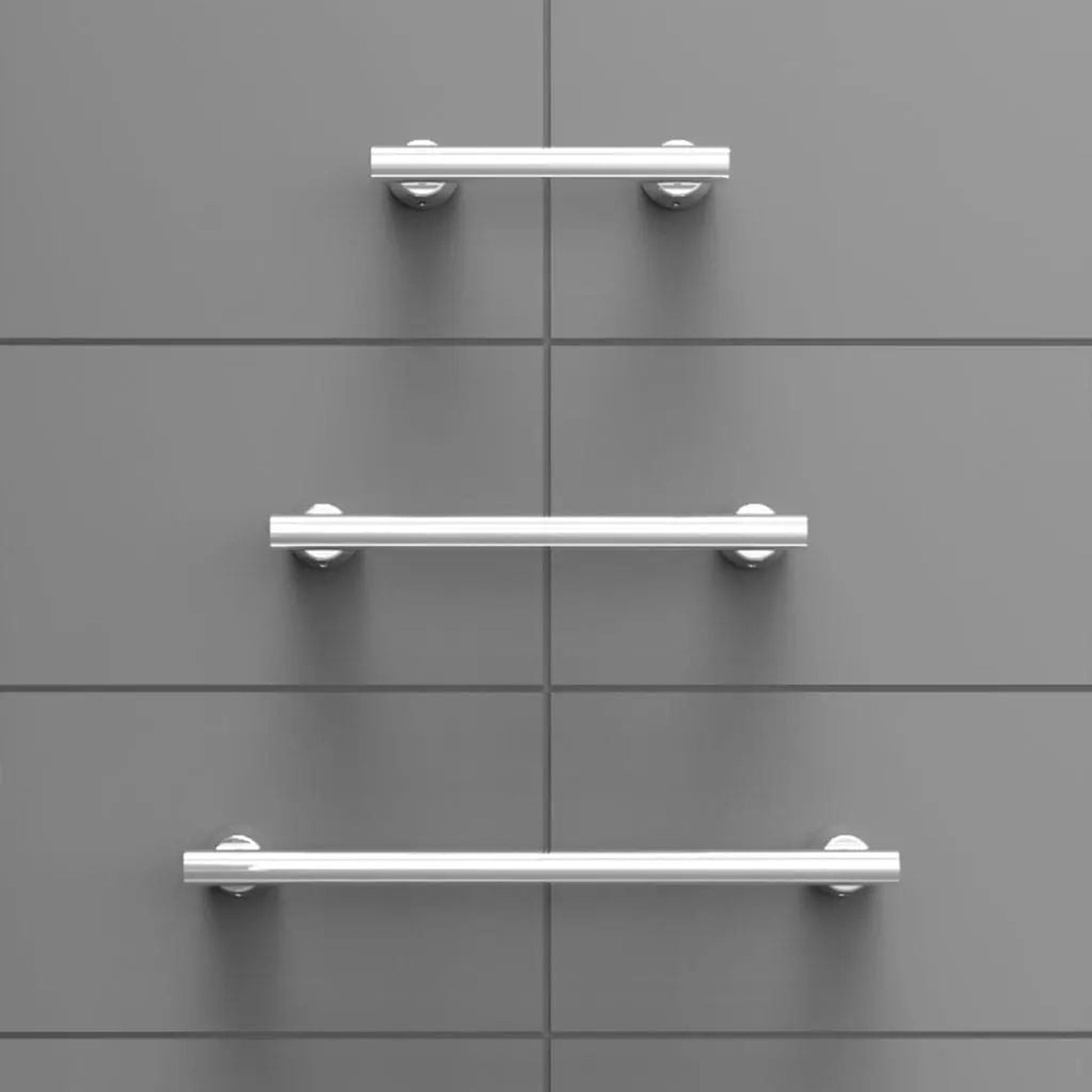 Invisia 12" Matte Black Wall-Mounted Linear Bar With Integrated Grab Bar