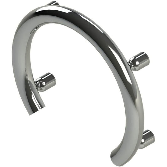 Invisia 12" Polished Chrome Wall-Mounted Accent Ring With Integrated Grab Bar