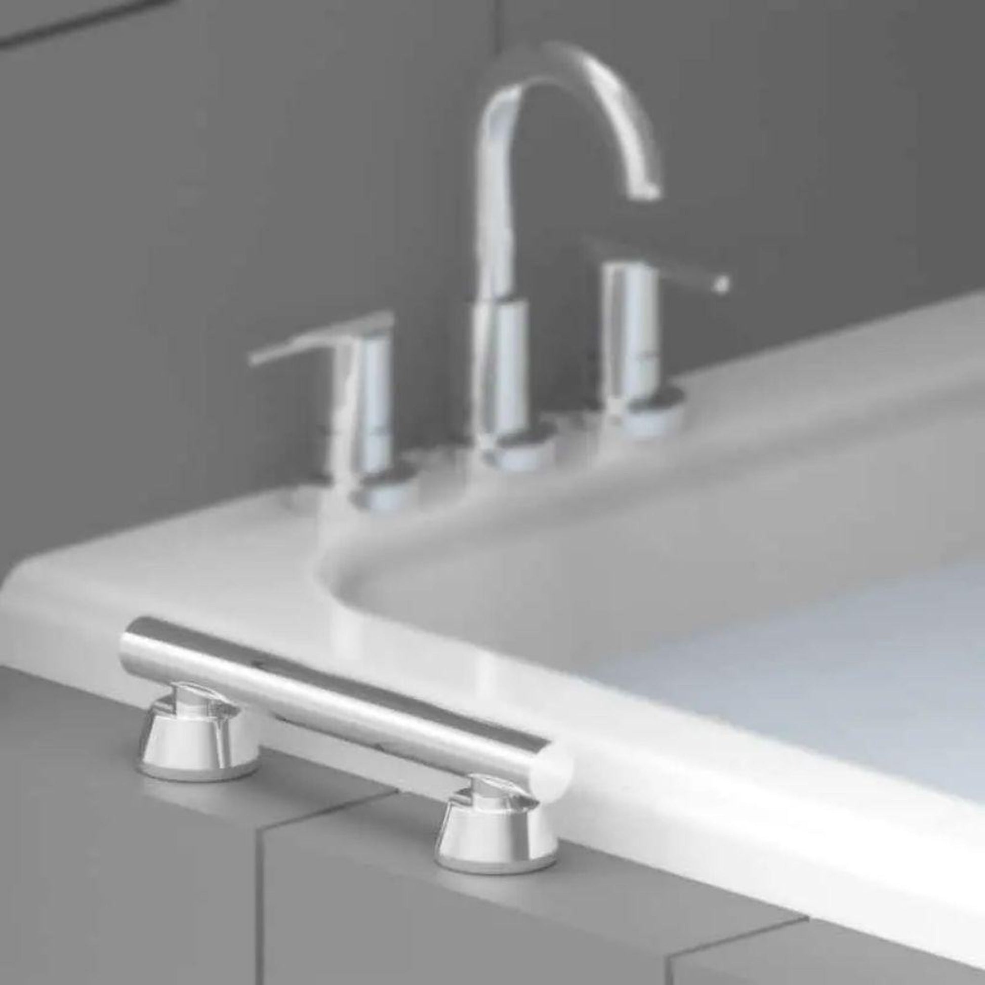 Invisia 12" Polished Chrome Wall-Mounted Linear Bar With Integrated Grab Bar