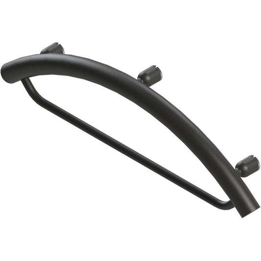 Invisia 16" Matte Black Wall-Mounted Towel Bar With Integrated Grab Bar