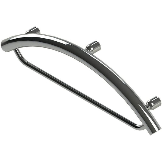 Invisia 16" Polished Chrome Wall-Mounted Towel Bar With Integrated Grab Bar