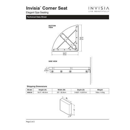 Invisia 19" Triangular Ash Stained Bamboo Wall-Mounted Corner Seat With Oil Rubbed Bronze Frame