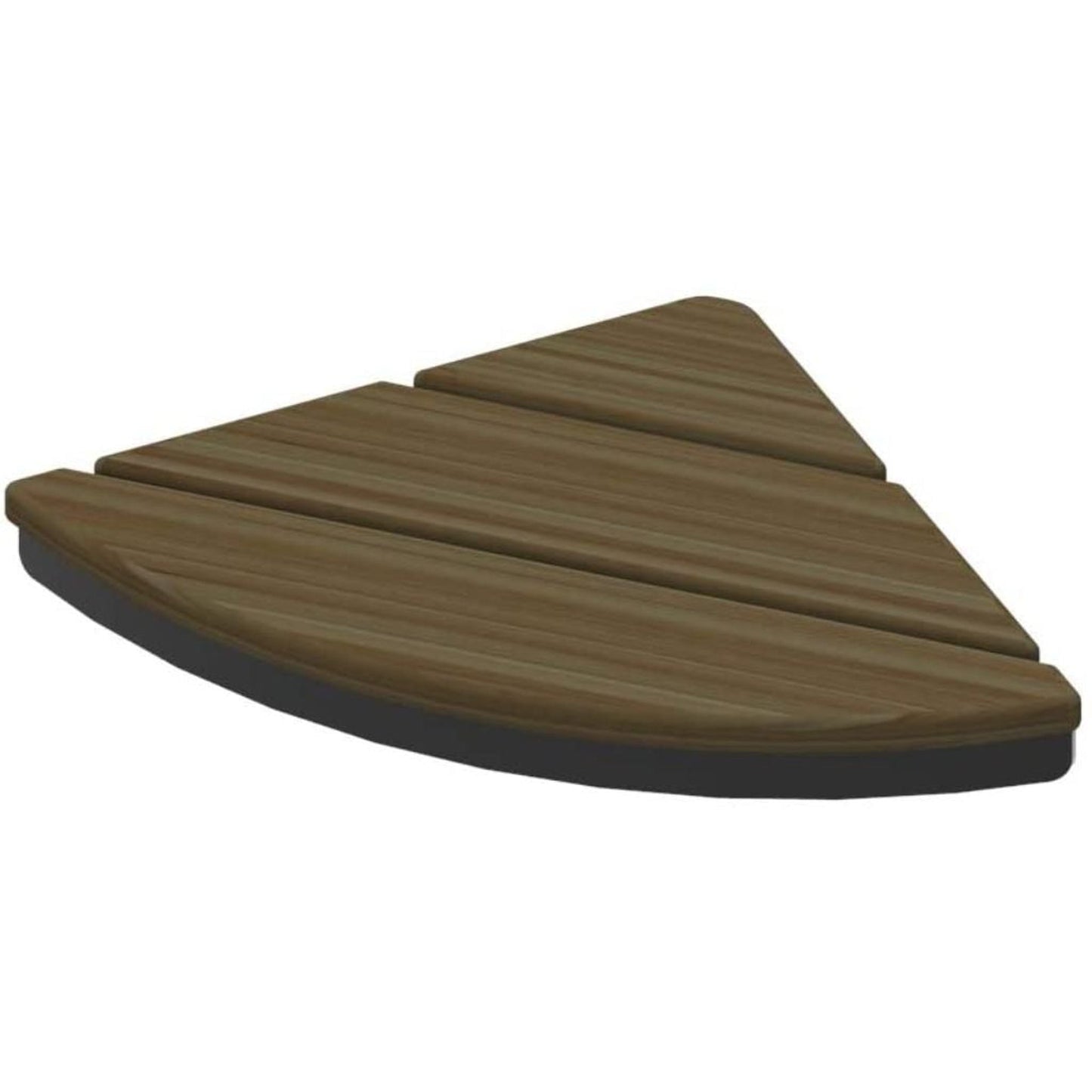 Invisia 19" Triangular Honey Stained Bamboo Wall-Mounted Corner Seat With Chrome Polished Frame