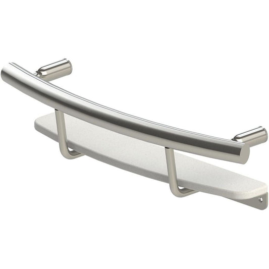 Invisia 20" Brushed Stainless Wall-Mounted Shampoo Shelf With Integrated Grab Bar