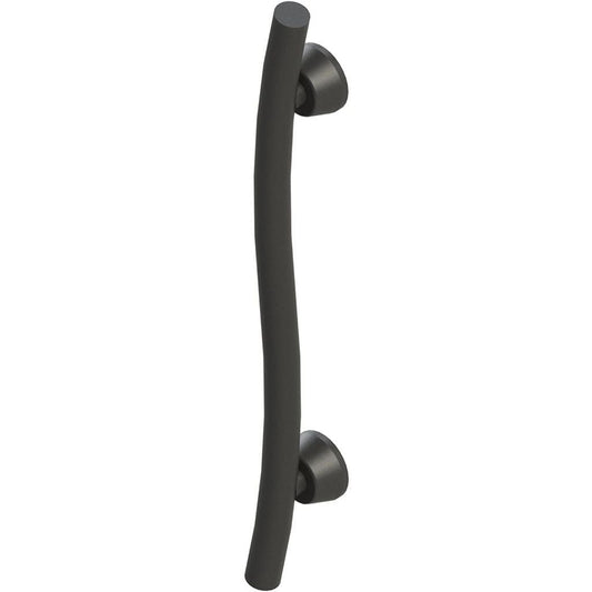 Invisia 24" Matte Black Wall-Mounted Accent Curved Bar With Integrated Grab Bar