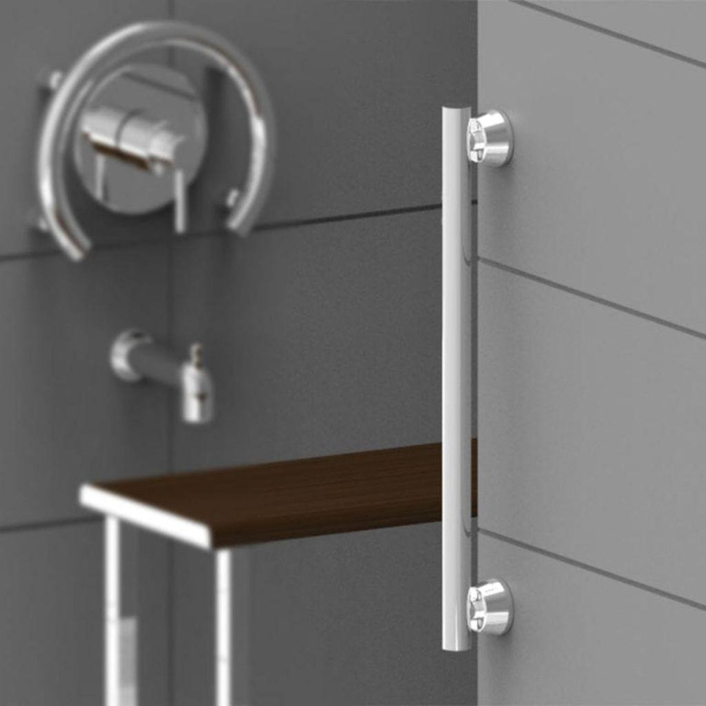 Invisia 24" Oil Rubbed Bronze Wall-Mounted Linear Bar With Integrated Grab Bar